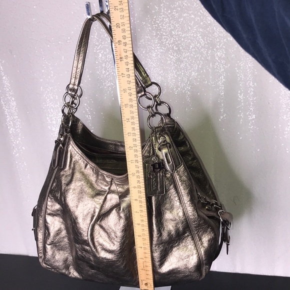 COACH Metallic Gold Large Maggie Mia Handbag - Picture 2 of 8